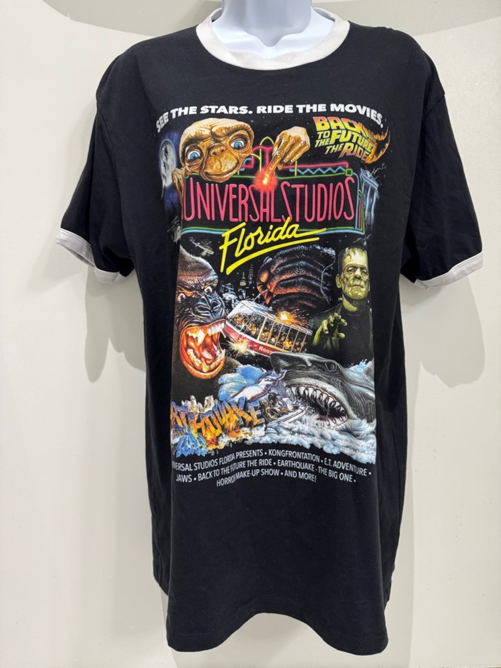Vintage Universal Florida Black Graphic Ringer Tee